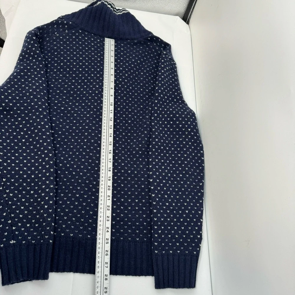 J. Crew Navy Blue Shawl Collar Cardigan Sweater Men’s L Merino Wool Pocket